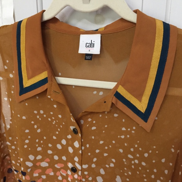 CAbi Sleeveless Button Blouse in Mustard - Picture 10 of 15